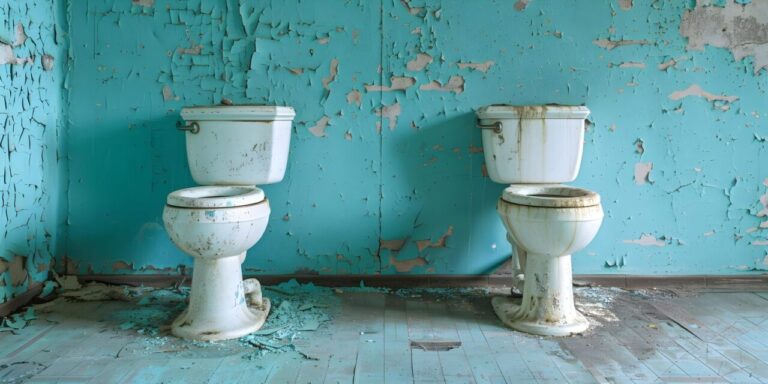 Peinture cloquée sur le mur d’une salle de bains